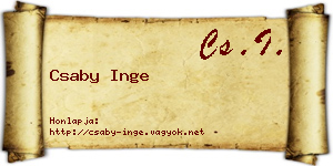 Csaby Inge névjegykártya